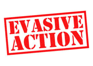 Evading police can be factor to allow a Virginia detention- Image of phrase evasive action