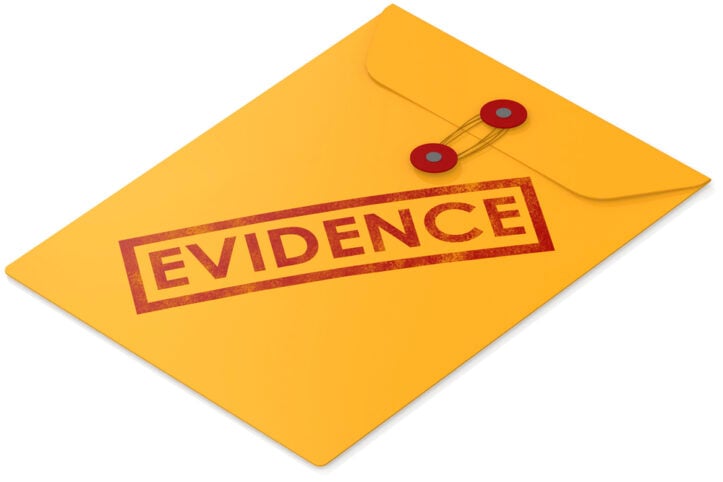Exculpatory evidence must be timely disclosed says Fairfax criminal lawyer- Image of evidence envelope