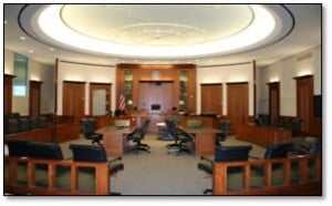 Courthouse pursuit of victory addressed by Fairfax criminal lawyer - Photo of courtroom
