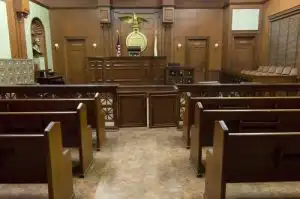 Court procedure addressed by Fairfax criminal lawyer - Photo of courtroom