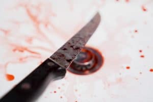 Aggravated assault defense- Fairfax criminal lawyer on malicious wounding- Photo of Bloody Knife