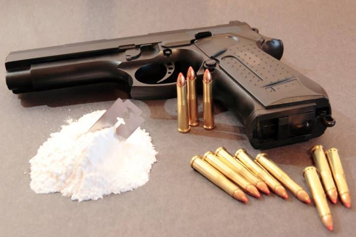 High crime area- Photo of handgun and cocaine