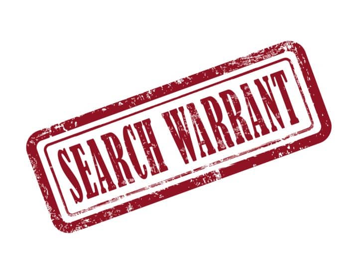 Fairfax search warrant applications- Image of search warrant rubber stamp