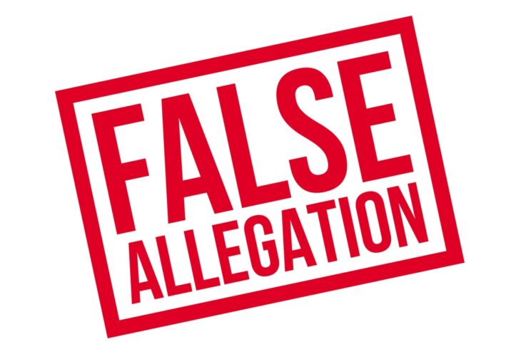 False prosecutions- Fairfax criminal lawyer fully defends- Image of false allegation sign