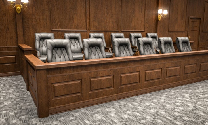 Jury panel equivocation- Fairfax criminal lawyer comments- Picture of jury box