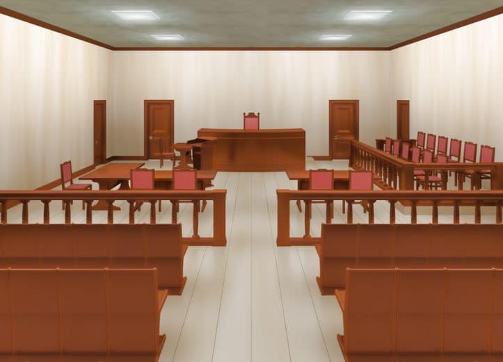 Scintilla of evidence in Virginia prosecutions- Photo of courtroom
