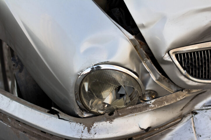 Virginia criminalizes drunk driving, not drinking thereafter- Photo of dented car