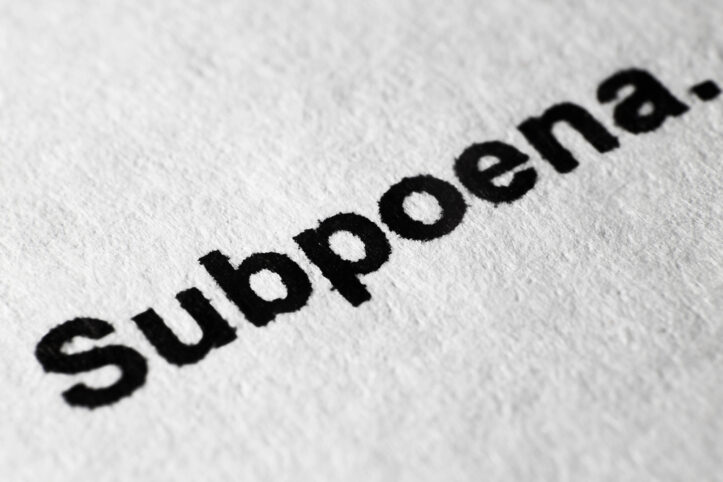 Subpoenas for prosecutors- Fairfax criminal lawyer on the hurdles- Subpoena image